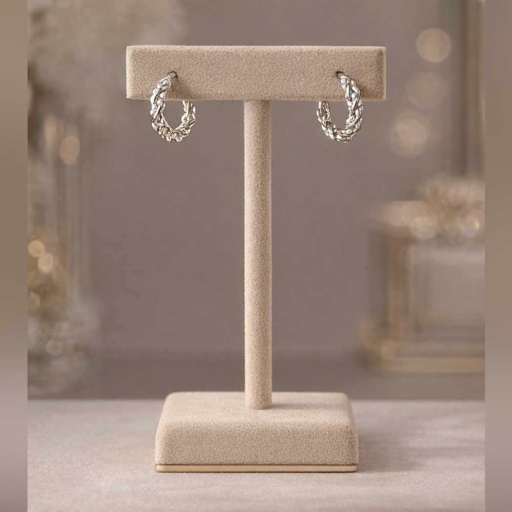 Pearl and gold Huggie hoop earrings NEW